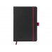 Блокнот "ColorNote Black", твердая обложка A5, 80 листов, черный с красным (Р) с нанесением логотипа компании