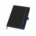 Блокнот Color edge A5, черный/ярко-синий с нанесением логотипа компании