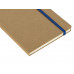 Блокнот "Sevilia Hard", твердая обложка из крафта A5, 80 листов, крафтовый/синий с нанесением логотипа компании