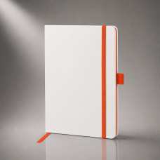 Блокнот "ColorNote White", твердая обложка A5, 80 листов, белый и оранжевый