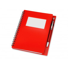 Блокнот "Контакт" с ручкой, красный