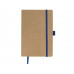 Блокнот "Sevilia Soft", гибкая обложка из крафта A5, 80 листов, крафтовый/синий с нанесением логотипа компании
