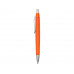 Блокнот "Контакт" с ручкой, оранжевый с нанесением логотипа компании
