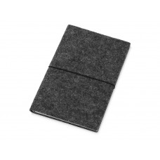 Блокнот из RPET-фетра А5 "Felt", гибкая обложка, 80 листов 70 гр/м2 белой бумаги, темно-серый Блокнот из RPET-фетра А5 "Felt", гибкая обложка, 80 листов 70 гр/м2 белой бумаги, темно-серый