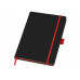 Блокнот Color edge A5, черный/красный с нанесением логотипа компании