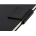 Бизнес блокнот А5 "Monoi" с клапаном, твердая обложка, 128 листов, черный с нанесением логотипа компании
