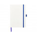 Блокнот "ColorNote White", твердая обложка A5, 80 листов, белый с синим с нанесением логотипа компании
