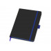 Блокнот "ColorNote Black", твердая обложка A5, 80 листов, черный с синим с нанесением логотипа компании