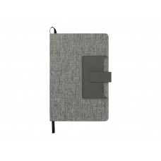 Блокнот "Clap" с отделением для визиток и магнитным клапаном, серый