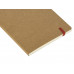 Блокнот "Sevilia Soft", гибкая обложка из крафта A5, 80 листов, крафтовый/красный с нанесением логотипа компании