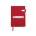 Бизнес блокнот А5 "Freya" с клапаном и карманом для визиток, твердая обложка, 128 листов, красный и бор с нанесением логотипа компании