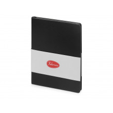 Блокнот А5 «Fabrizio», 80 листов, цветной срез, черный с нанесением логотипа компании