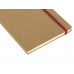 Блокнот "Sevilia Hard", твердая обложка из крафта A5, 80 листов, крафтовый/красный с нанесением логотипа компании
