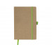 Блокнот "Sevilia Soft", гибкая обложка из крафта A5, 80 листов, крафтовый/зеленое яблоко с нанесением логотипа компании