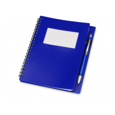 Блокнот "Контакт" с ручкой, синий