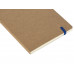 Блокнот "Sevilia Soft", гибкая обложка из крафта A5, 80 листов, крафтовый/синий с нанесением логотипа компании