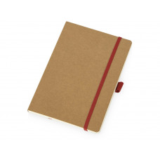 Блокнот "Sevilia Soft", гибкая обложка из крафта A5, 80 листов, крафтовый/красный
