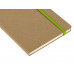 Блокнот "Sevilia Hard", твердая обложка из крафта A5, 80 листов, крафтовый/зеленое яблоко с нанесением логотипа компании
