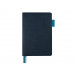 Блокнот А5 "Boston", темно-синий с голубым срезом с нанесением логотипа компании