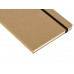 Блокнот "Sevilia Hard", твердая обложка из крафта A5, 80 листов, крафтовый/черный с нанесением логотипа компании