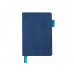 Блокнот А5 "Boston", синий с голубым срезом с нанесением логотипа компании