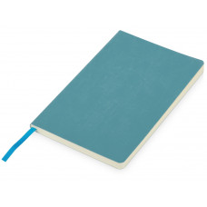 Блокнот "Softy 2.0", гибкая обложка A5, 80 листов, голубой с нанесением логотипа компании