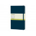 Записная книжка Moleskine Classic (нелинованный) в твердой обложке, Large (13х21см), голубой сапфир с нанесением логотипа компании