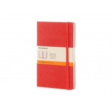 Записная книжка Moleskine Classic (в линейку) в твердой обложке, Large (13х21см), красный с нанесением логотипа компании
