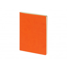 Бизнес тетрадь А5 "Megapolis flex" 60 л. soft touch клетка, оранжевый с нанесением логотипа компании