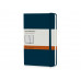 Записная книжка Moleskine Classic (в линейку) в твердой обложке, Pocket (9x14см), голубой сапфир с нанесением логотипа компании